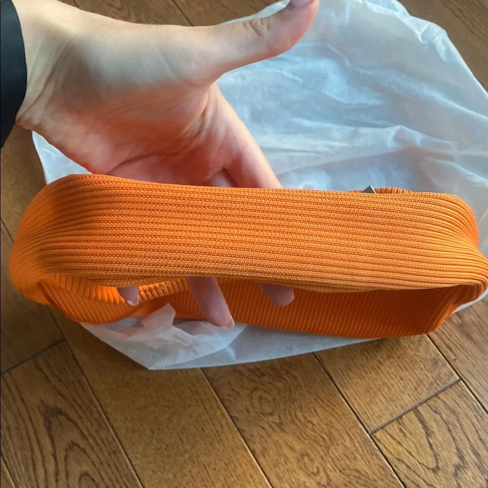 Vibrant Orange Textured Shoulder Bag - Picture 7 of 10
